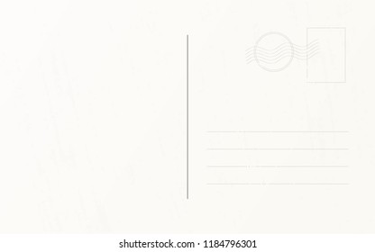 Travel postcard design template. Retro travel post card back template