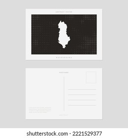 Travel postcard map of Albania vector style vintage.
