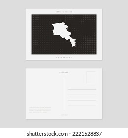 Mapa de viajes de postal de Armenia vectage estilo vectorial.