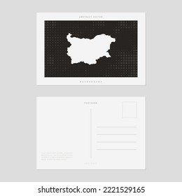 Travel postcard map of Bulgaria vector style vintage.