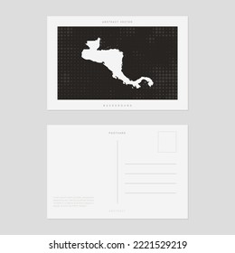 Travel postcard map of Central America vector style vintage.