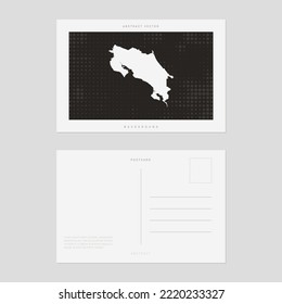 Travel postcard map of Costa Rica vector style vintage.