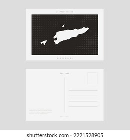 Travel postcard map of East Timor vector style vintage.