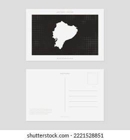 Travel postcard map of Ecuador vector style vintage.