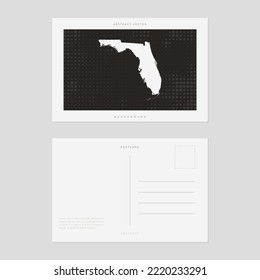 Travel postcard map of Florida vector style vintage.