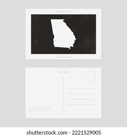 Travel postcard map of Georgia (USA) vector style vintage.