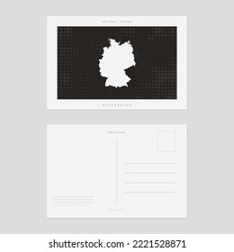 Travel postcard map of Germany vector style vintage.