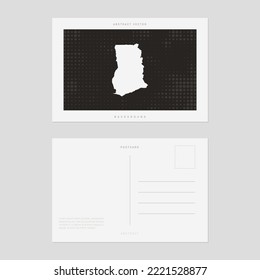 Travel postcard map of Ghana vector style vintage.