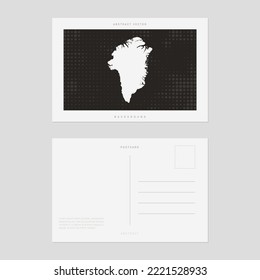 Mapa de viajes de postal de la cosecha del estilo vectorial de Groenlandia.
