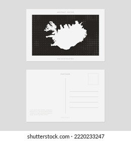 Travel postcard map of Iceland vector style vintage.