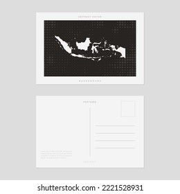 Travel postcard map of Indonesia vector style vintage.