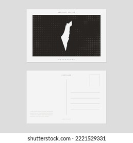 Travel postcard map of Israel vector style vintage.