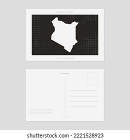 Travel postcard map of Kenya vector style vintage.