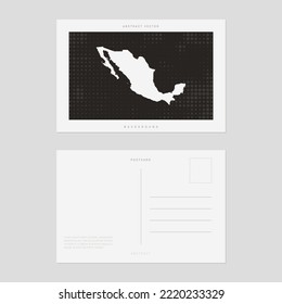Travel postcard map of Mexico vector style vintage.
