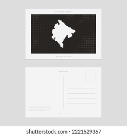 Travel postcard map of Montenegro vector style vintage.