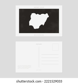 Travel postcard map of Nigeria vector style vintage.
