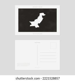 Mapa postal de viajes de la cosecha de estilo vector de Pakistán.