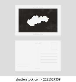 Travel postcard map of Slovakia vector style vintage.