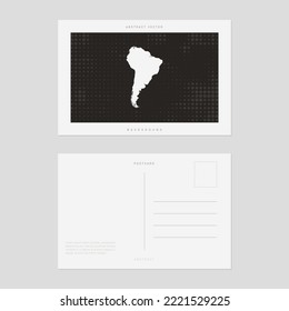 Travel postcard map of South America vector style vintage.