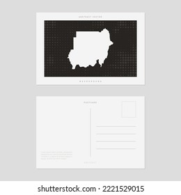 Travel postcard map of Sudan vector style vintage.