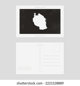 Travel postcard map of Tanzania vector style vintage.