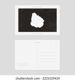 Travel postcard map of Uruguay vector style vintage.