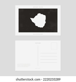 Travel postcard map of Zimbabwe vector style vintage.