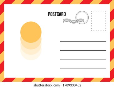 Vector de tarjetas postales de viaje en estilo de correo aéreo con decoraciones 