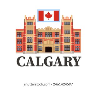 Travel poster Calgary (Canada). Vector illustration