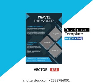 Travel poster design  vector template