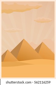 Travel poster to Egypt. Vector flat illustration