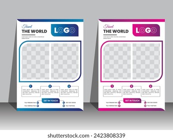 Travel poster or travel flyer design template.