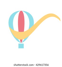 Travel poster. Hot air balloon,  logo.
