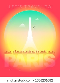 Travel Poster Paris Vector