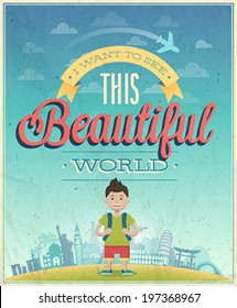 Travel poster. Vector illustration.