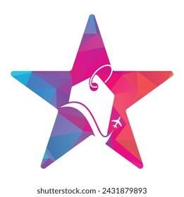Travel and price tag logo design. Airplane logo with price tag concept.