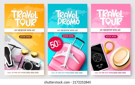 Travel Promo Vector Poster Set Design Stock Vector (Royalty Free ...