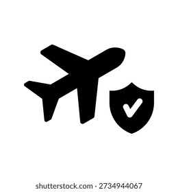 Travel Protection Icon Flat Vector. Clean and minimal graphic design.
