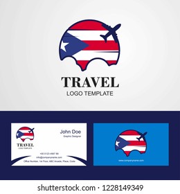 Travel Puerto Rico Flag Logo and Visiting Card Design