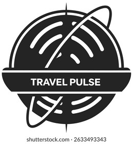 Travel pulse logo design representing globe and communication in a modern style