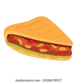 Travel quesadilla icon cartoon vector. Menu vegetable. Mexican food menu