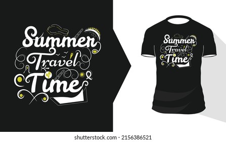 Travel Quote Typography Lettering Calligraphy T-shirt Design Template Vector
