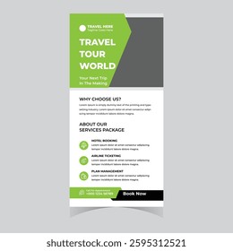 Travel Rack Card or Dl Flyer banner poster brochure Template Tour Poster Leaflet Design Template  vector template modern professional
