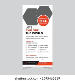 Travel Rack Card or Dl Flyer banner poster brochure Template Tour Poster Leaflet Design Template