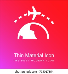 Travel red and pink gradient material white icon minimal design