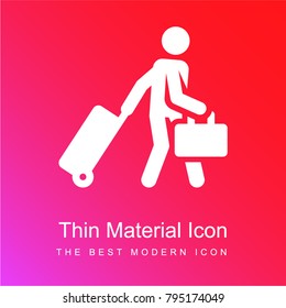Travel red and pink gradient material white icon minimal design