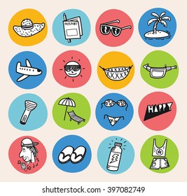 travel related icon in doodle style