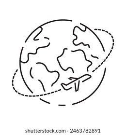 Travel Related Vector Line Icon. Contains such Icons as Luggage, Passport, Sunglasses and more. Summer vacation elements