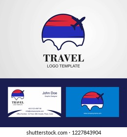 Travel Republika Srpska Flag Logo and Visiting Card Design