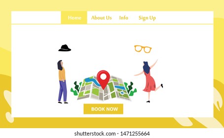 Travel Responsive Website Template Landing Page Design Vector Illustration
